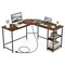 Costway L Shaped Corner Computer Desk 54.5" Office Workstation w/ 2 Outlets & USB Ports